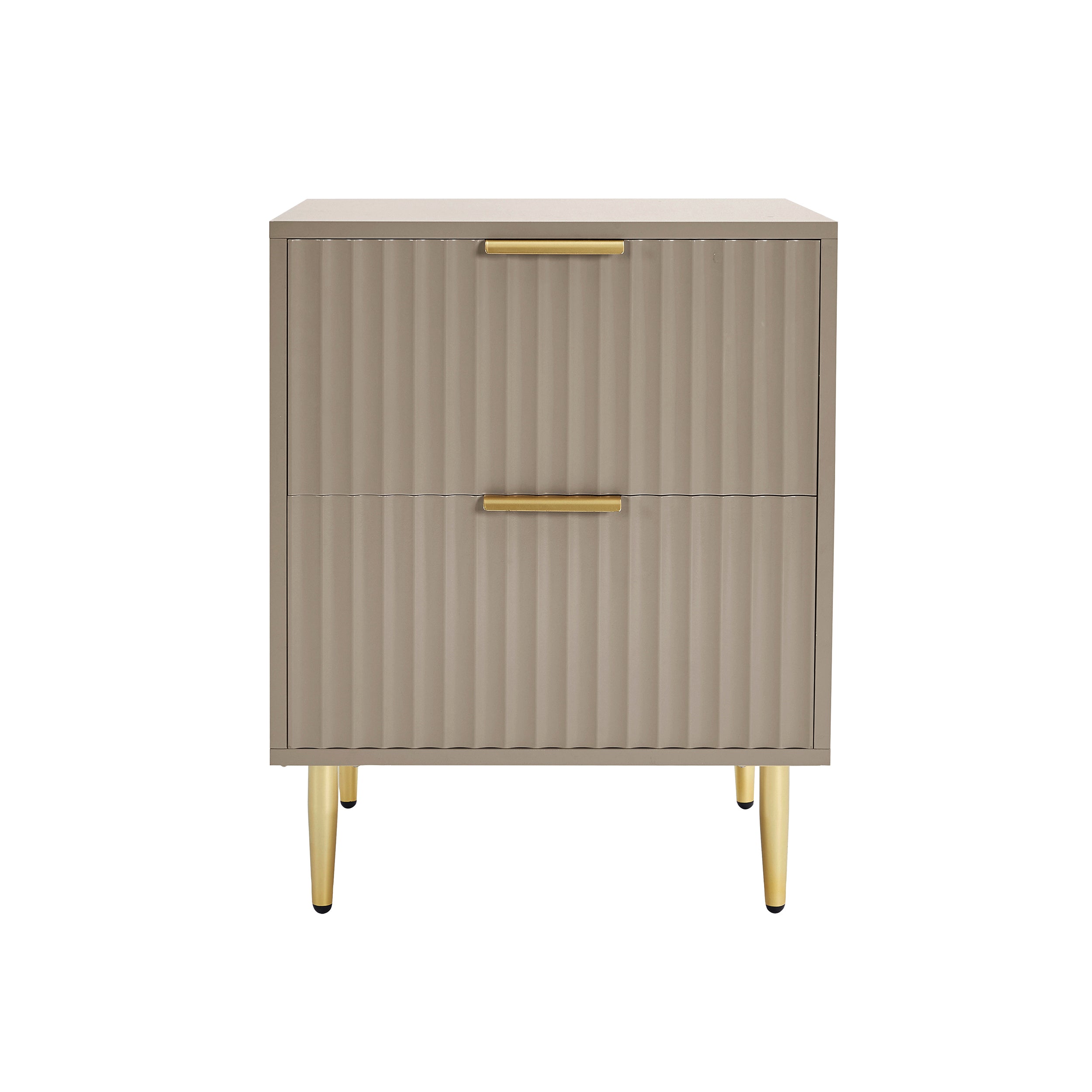 Evie 2 Drawer Bedside Table - Taupe