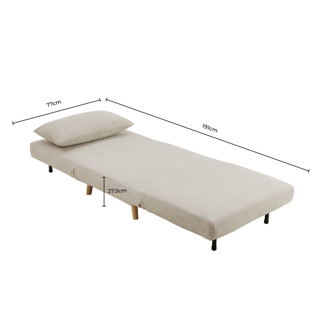 Seattle Single Click Clack Sofa Bed - Mauve