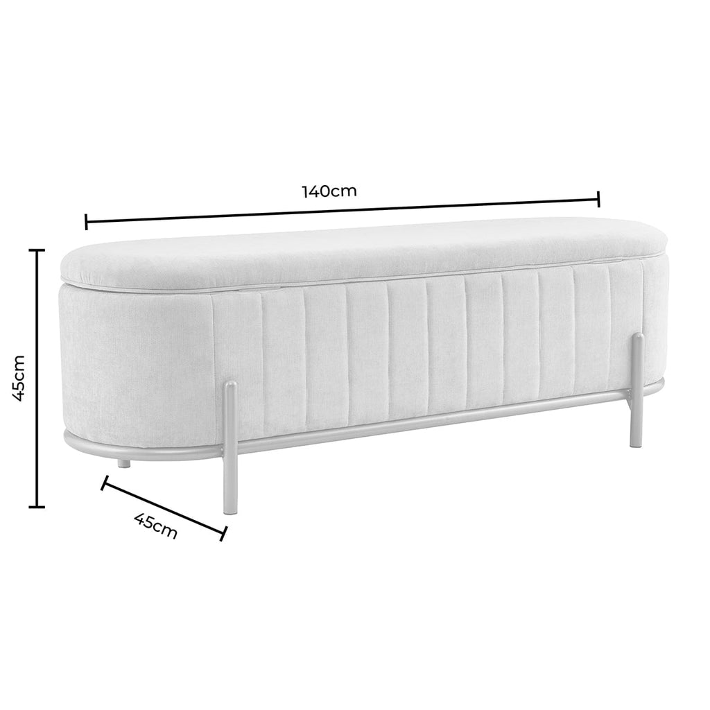 Altrincham Panelled Storage Ottoman - Rust