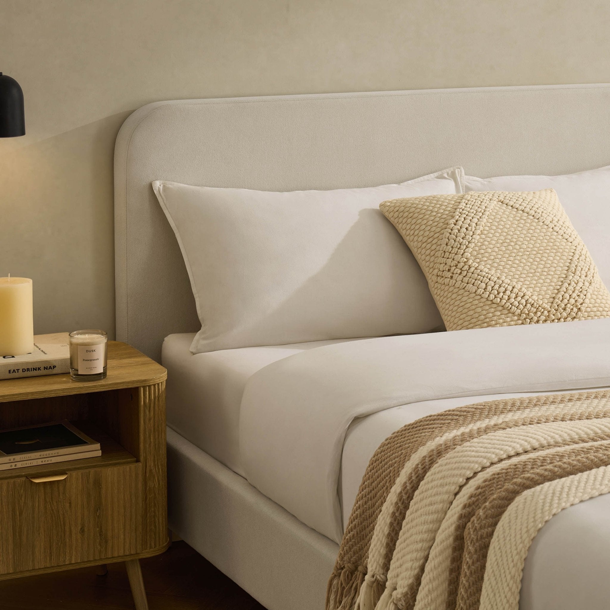 Ascot Henley Bed Frame - Cream Linen