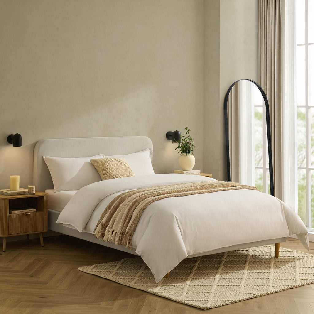 Ascot Henley Bed Frame - Cream Linen