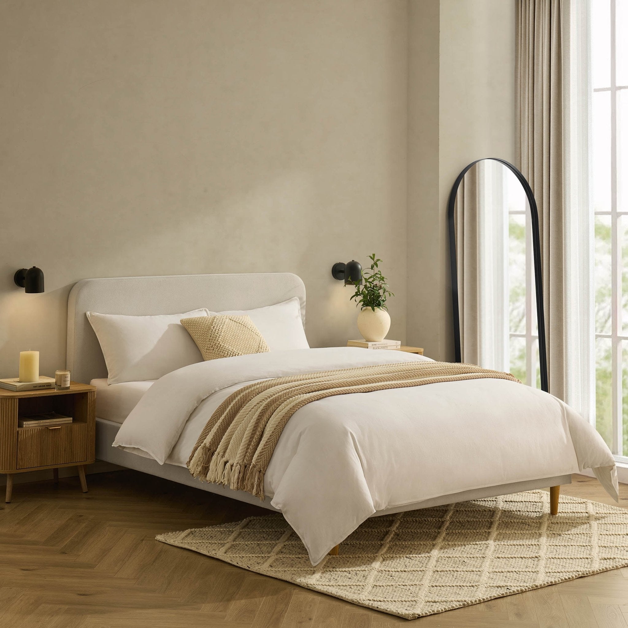 Ascot Henley Bed Frame - Cream Linen
