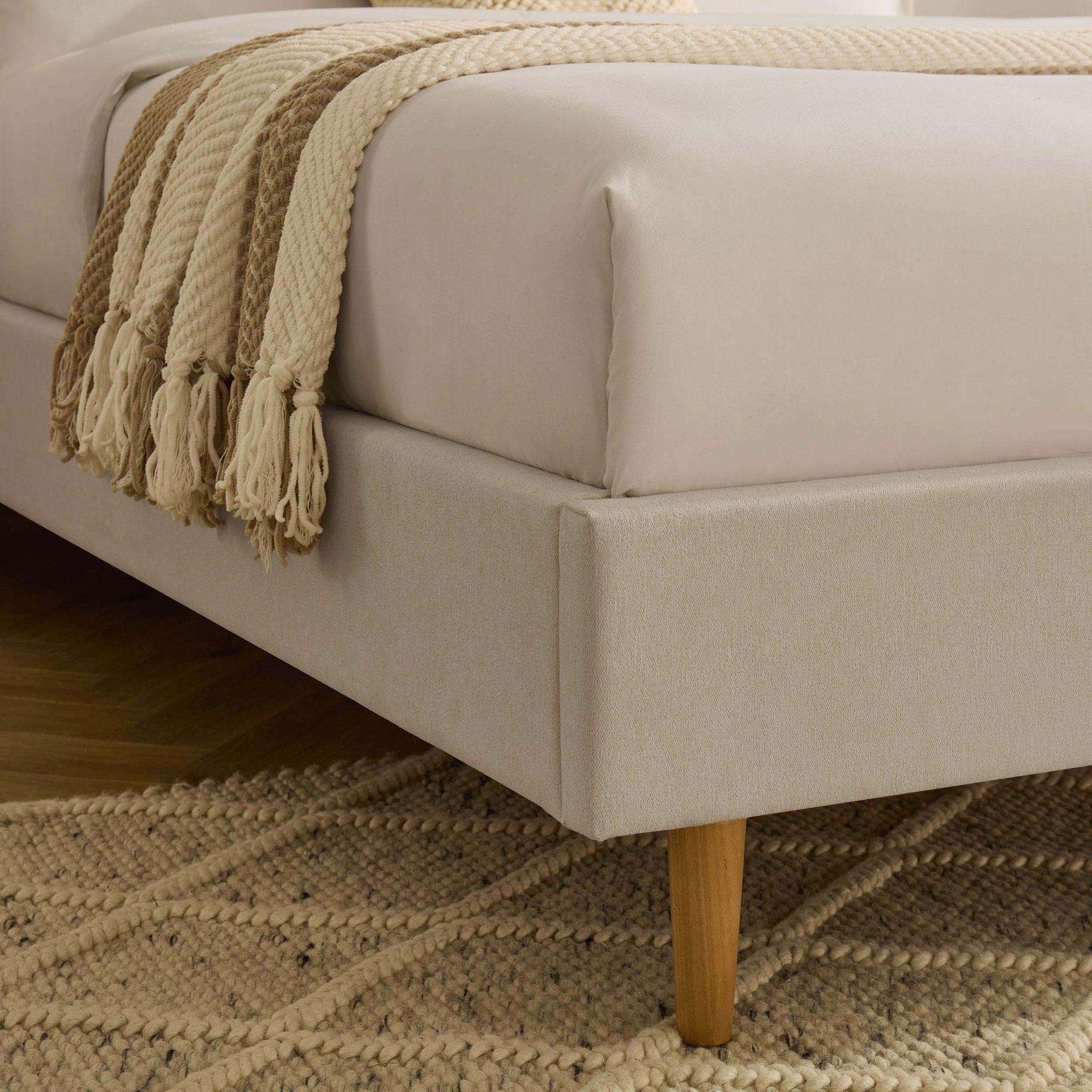 Ascot Henley Bed Frame - Cream Linen