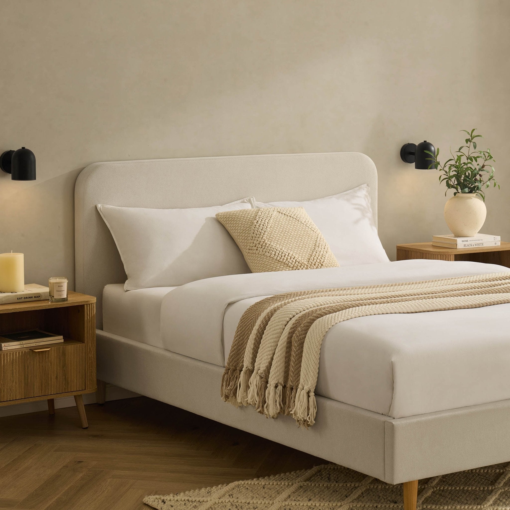 Ascot Henley Bed Frame - Cream Linen