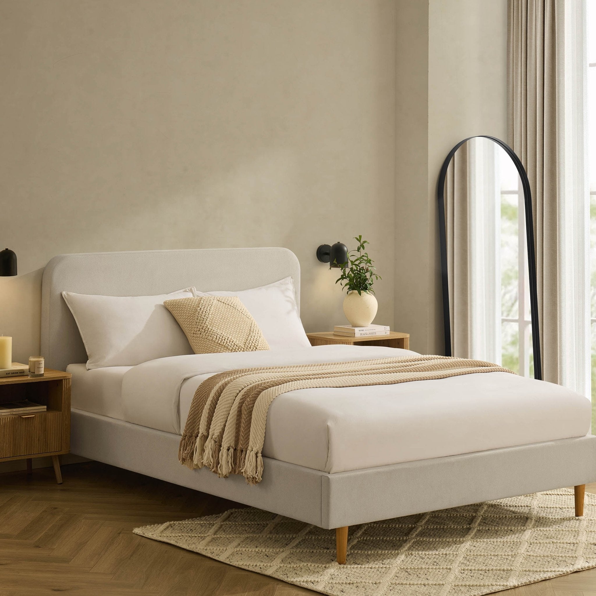Ascot Henley Bed Frame - Cream Linen