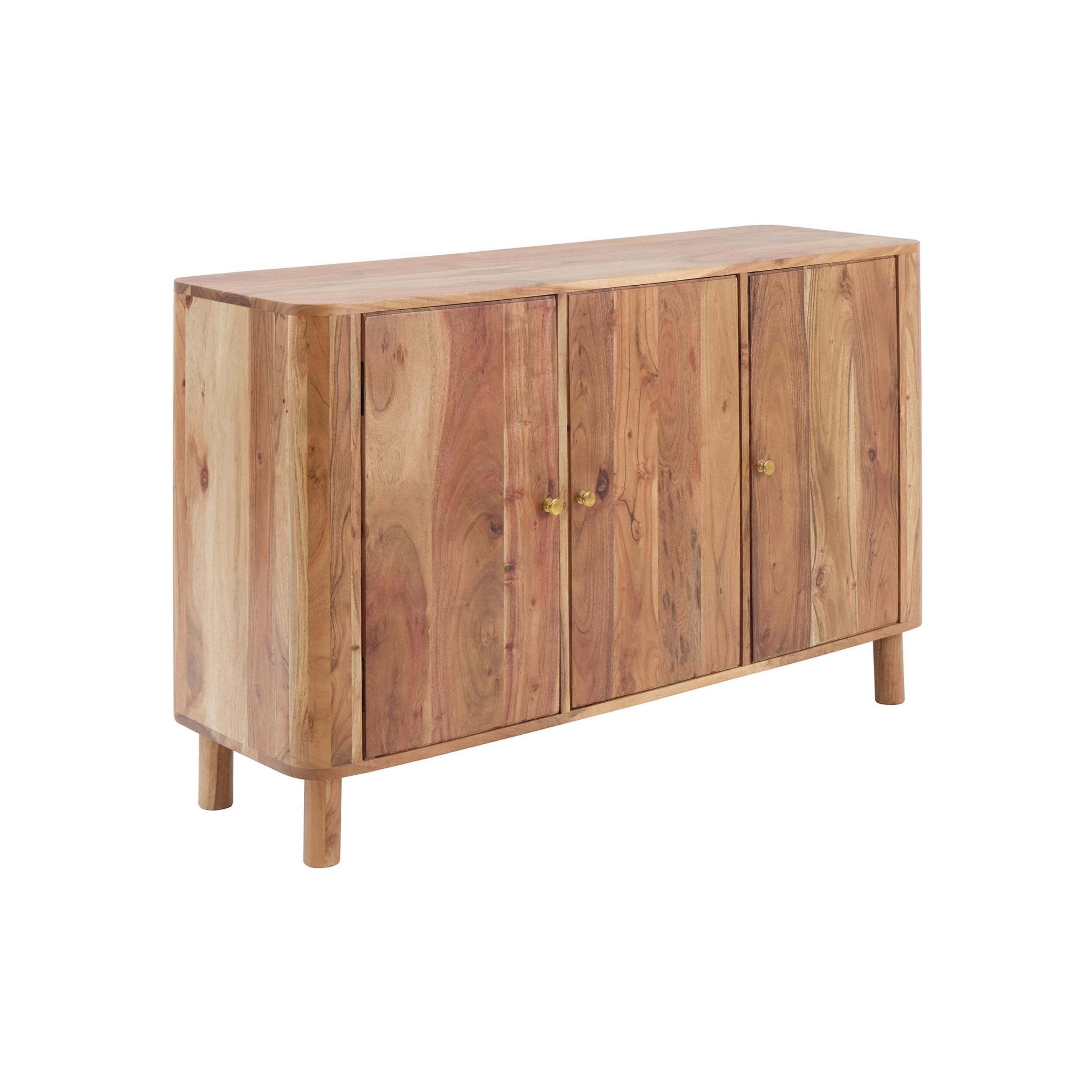 Avery Acacia Wood 3 Door Sideboard - Natural