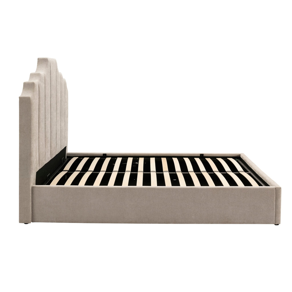 Bronte Ottoman Storage Bed - Chenille Light Grey