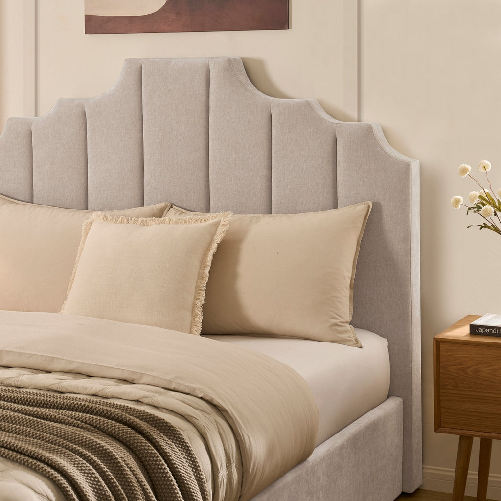 Bronte Ottoman Storage Bed - Chenille Light Grey