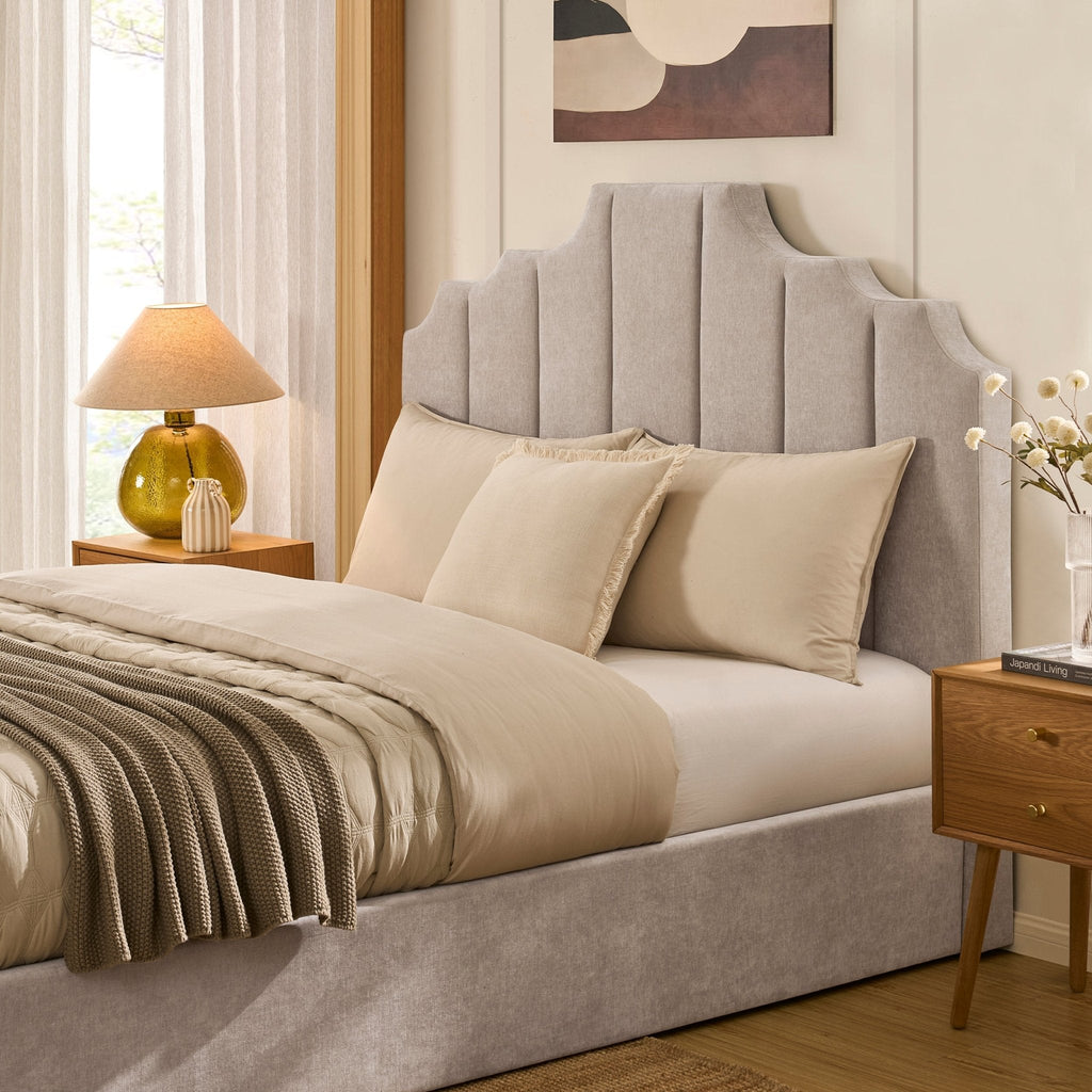 Bronte Ottoman Storage Bed - Chenille Light Grey