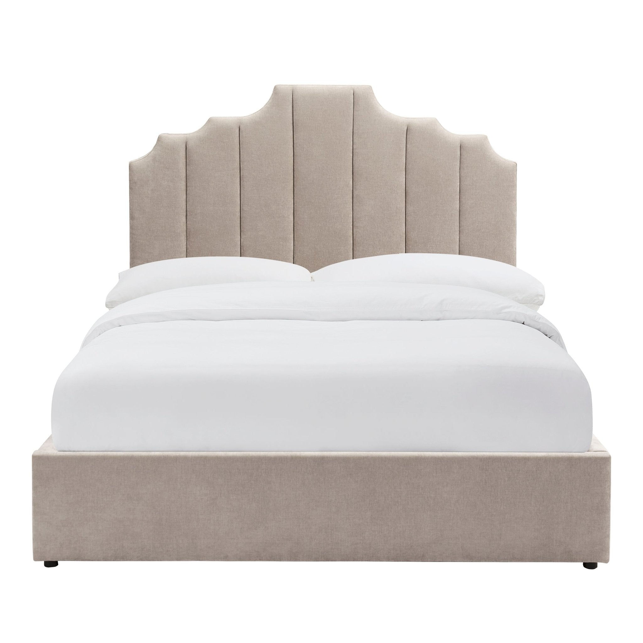 Bronte Ottoman Storage Bed - Chenille Light Grey