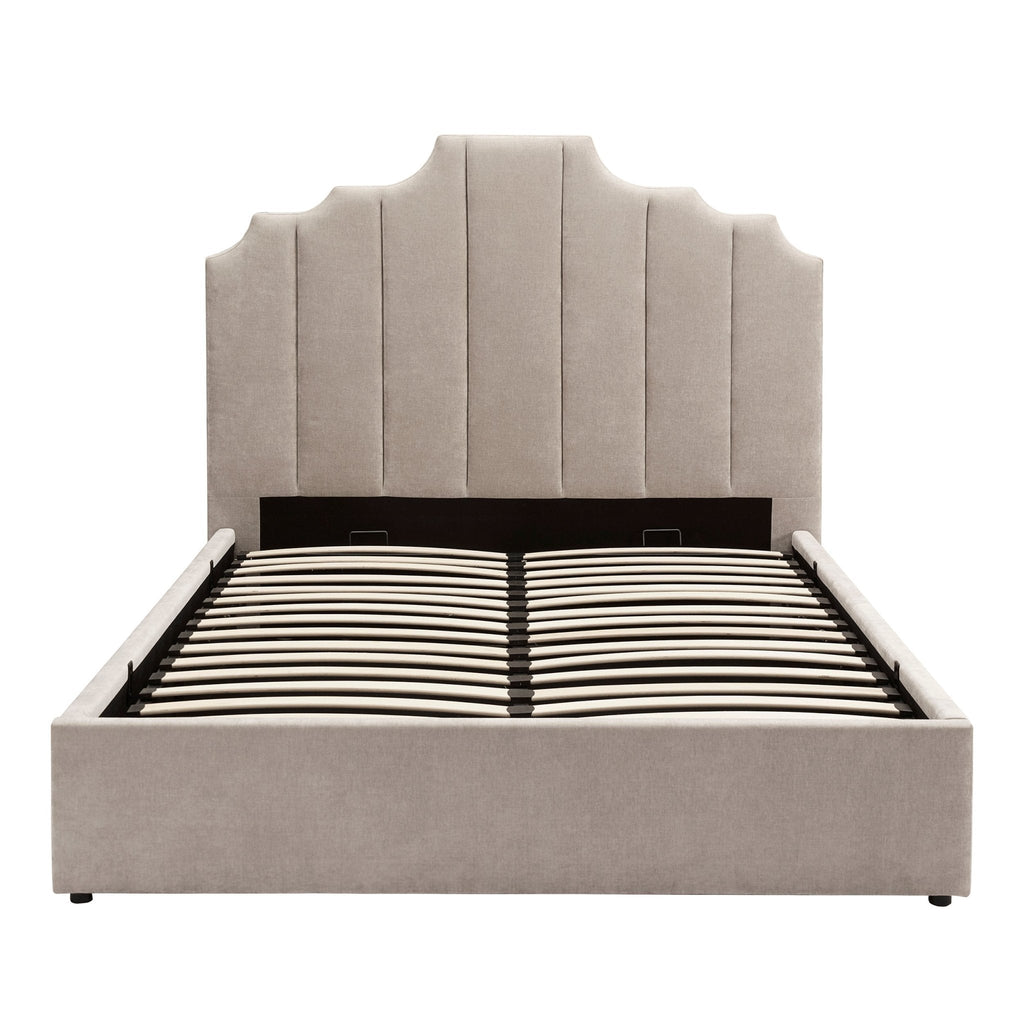 Bronte Ottoman Storage Bed - Chenille Light Grey
