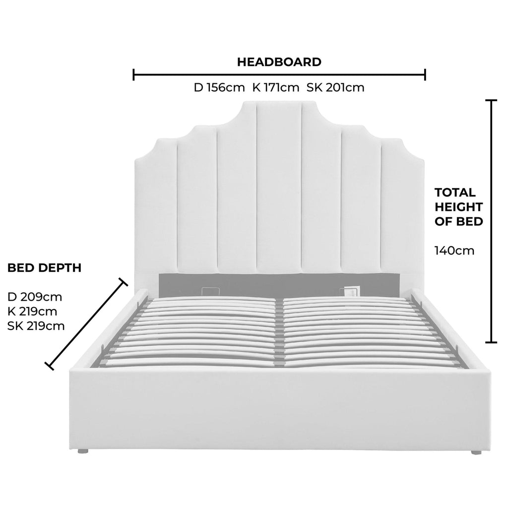 Bronte Ottoman Storage Bed - Ecru