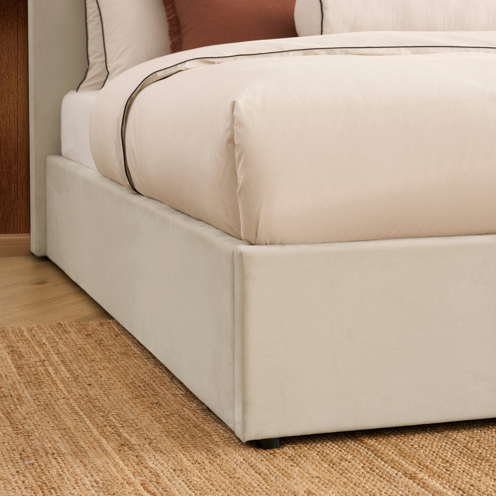 Bronte Ottoman Storage Bed - Ecru