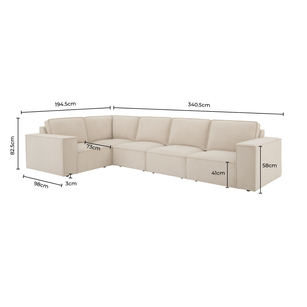 Brooklyn Large Left Hand L-Shape Sofa - Ink