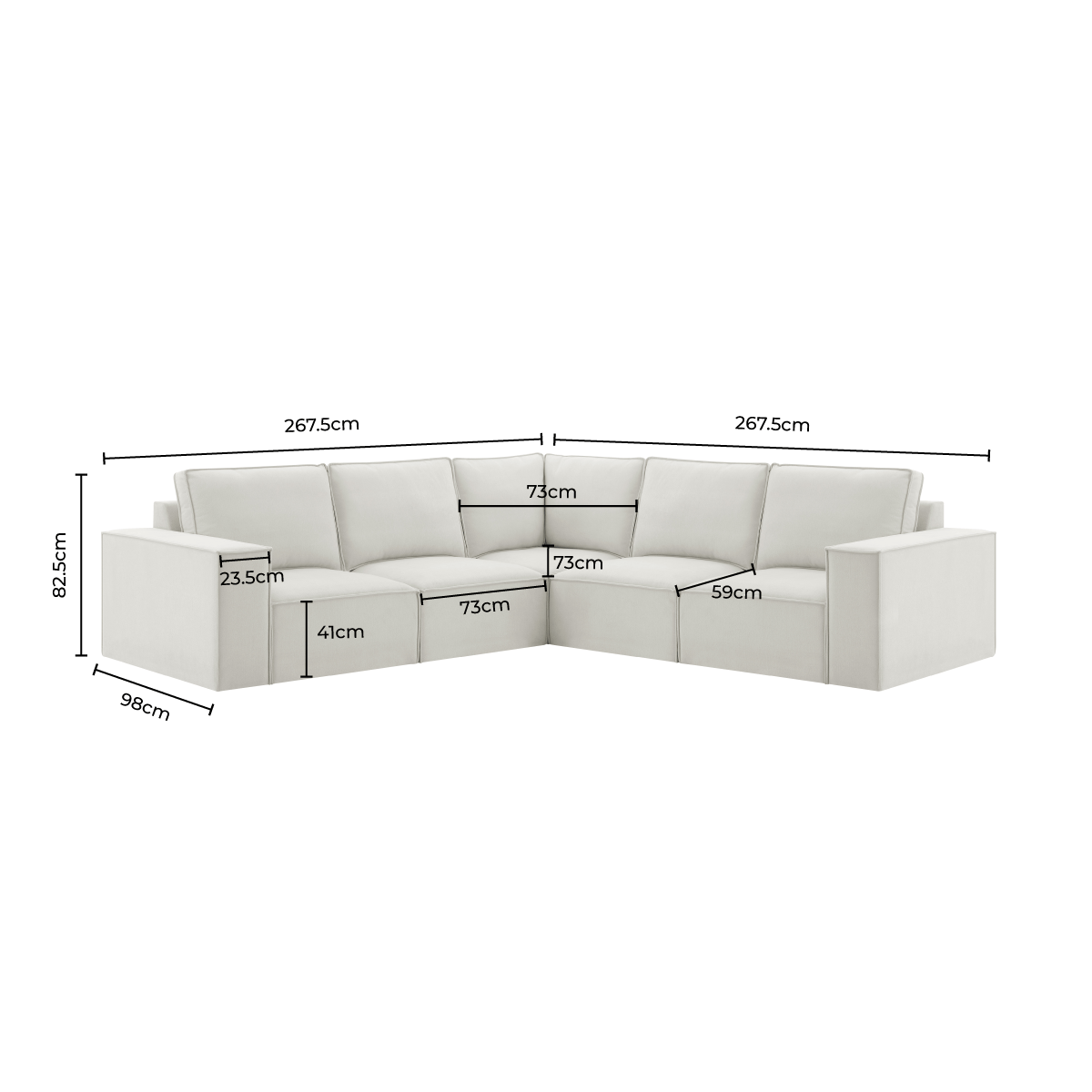Brooklyn Large Right Hand Corner Sofa - Ink