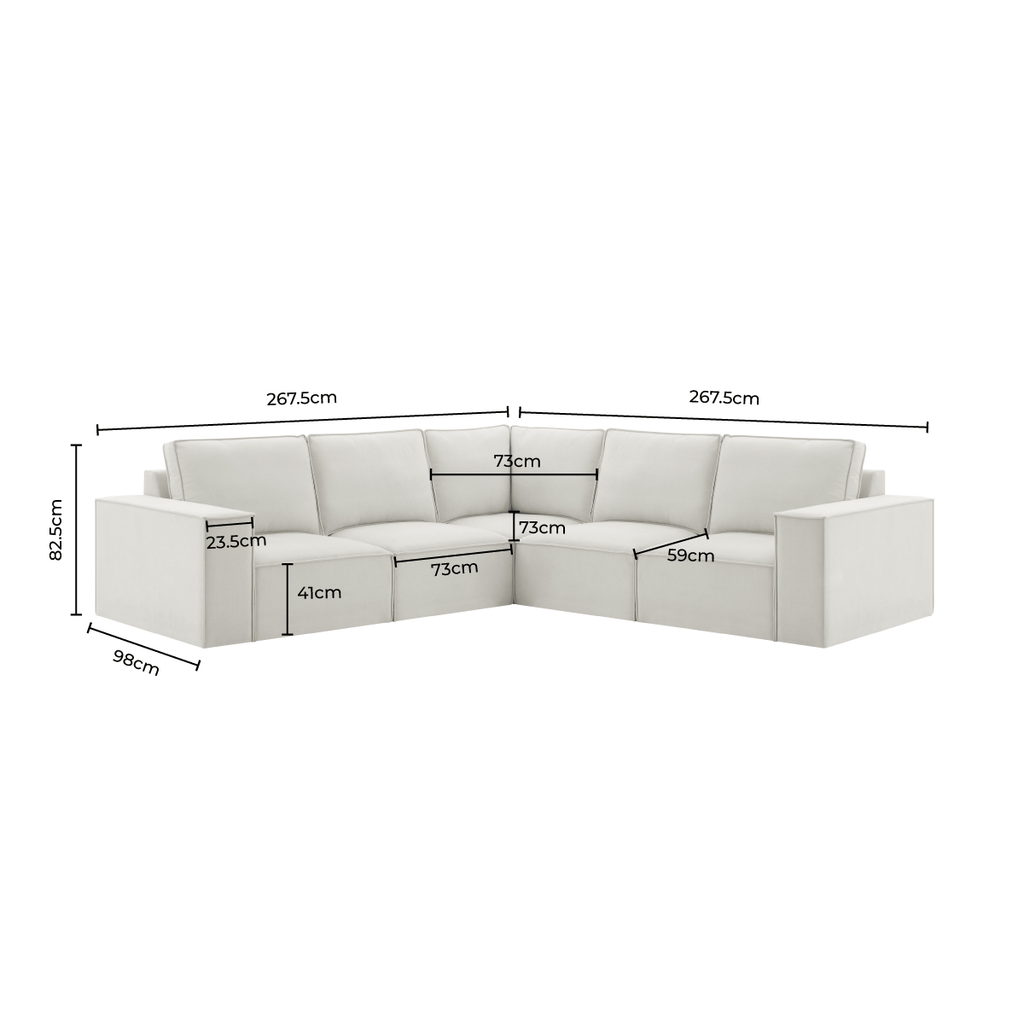 Brooklyn Large Right Hand Corner Sofa - Ivory
