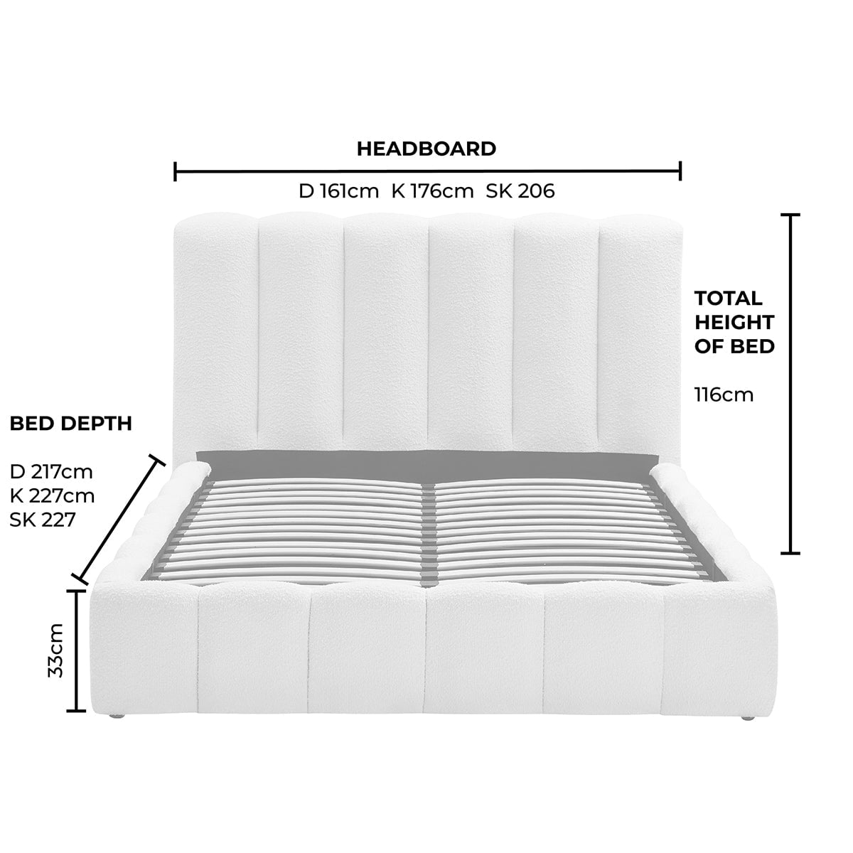 Cheshire Ottoman Storage Bed - Ivory
