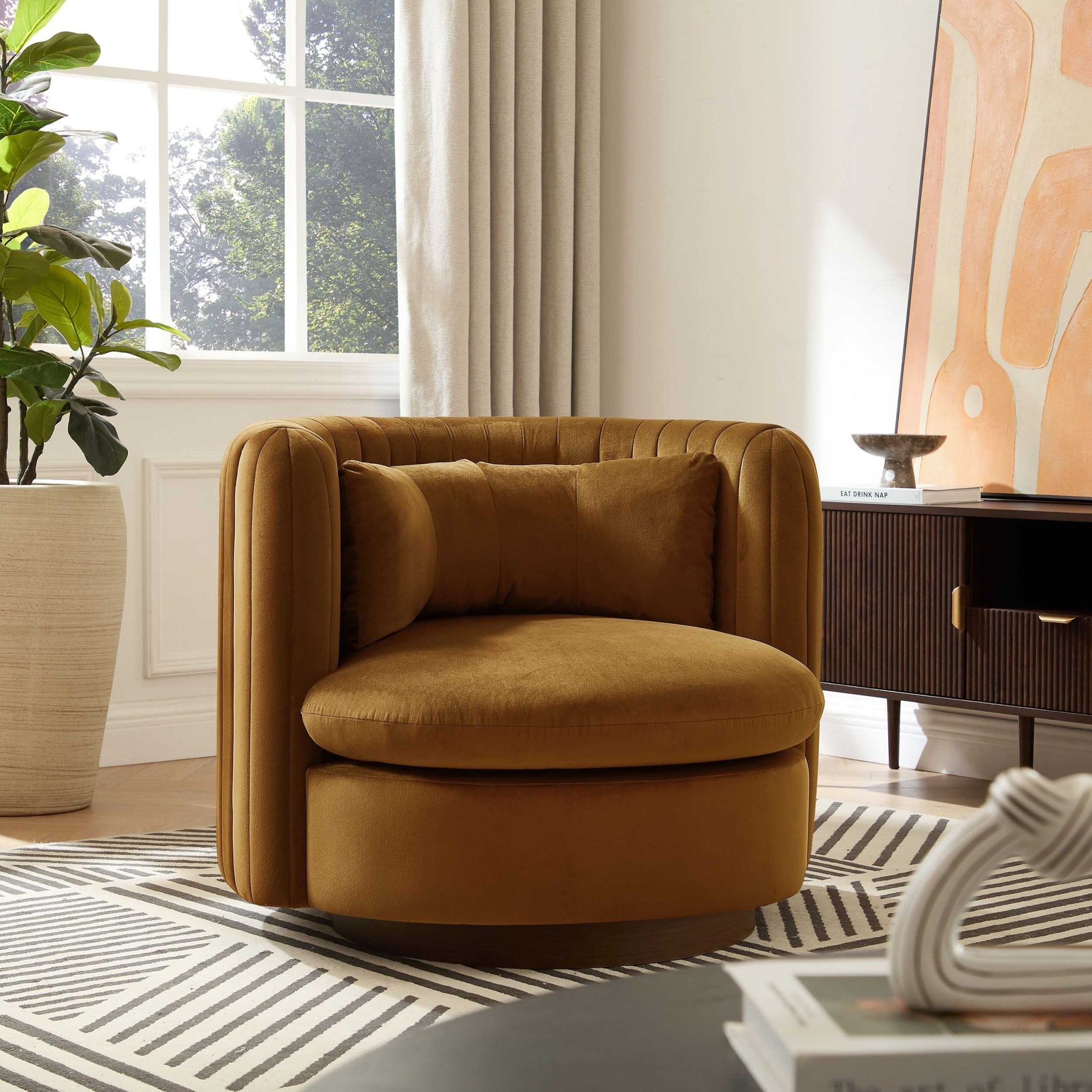 Daisy Round Accent Chair - Muted Gold