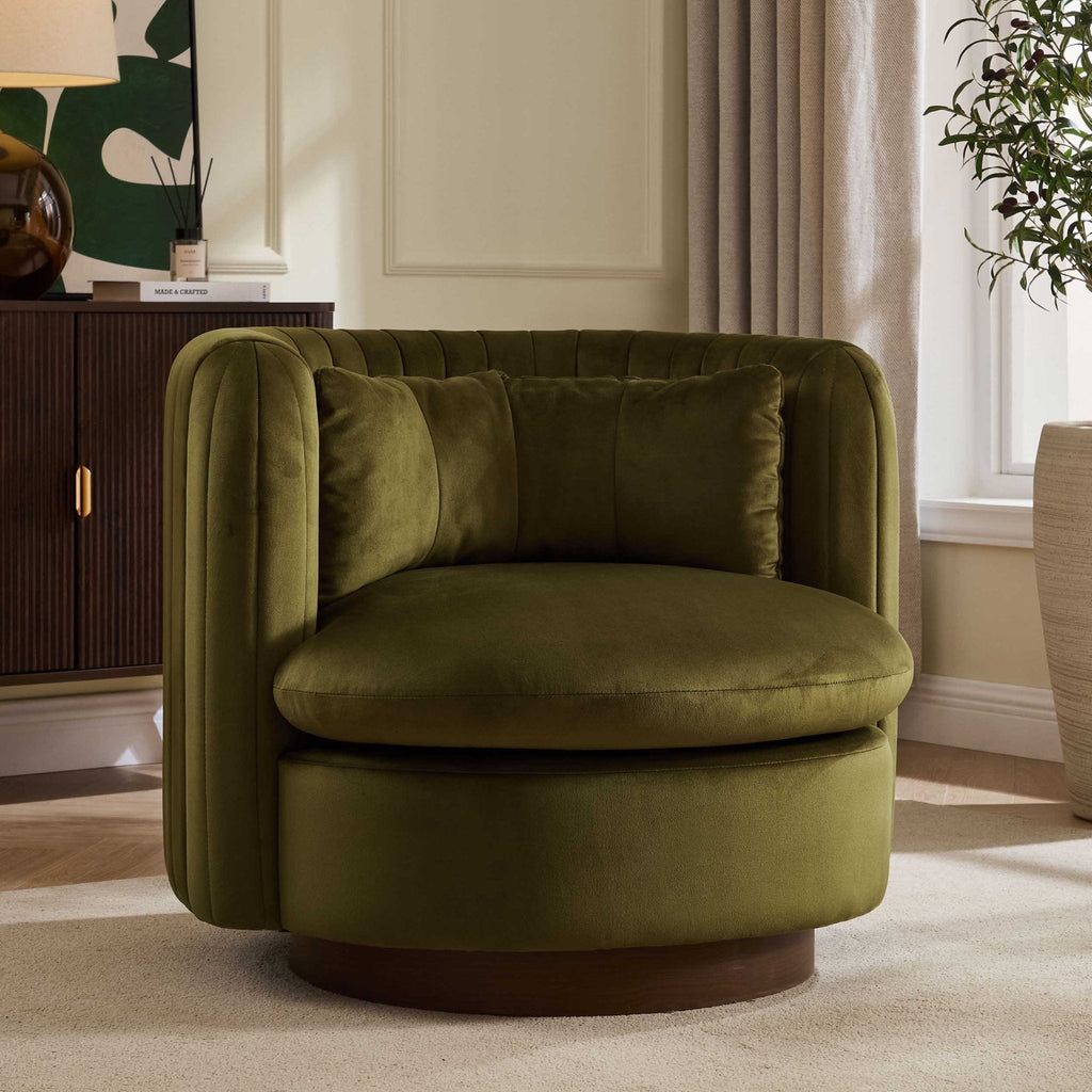 Daisy Round Accent Chair - Rich Green