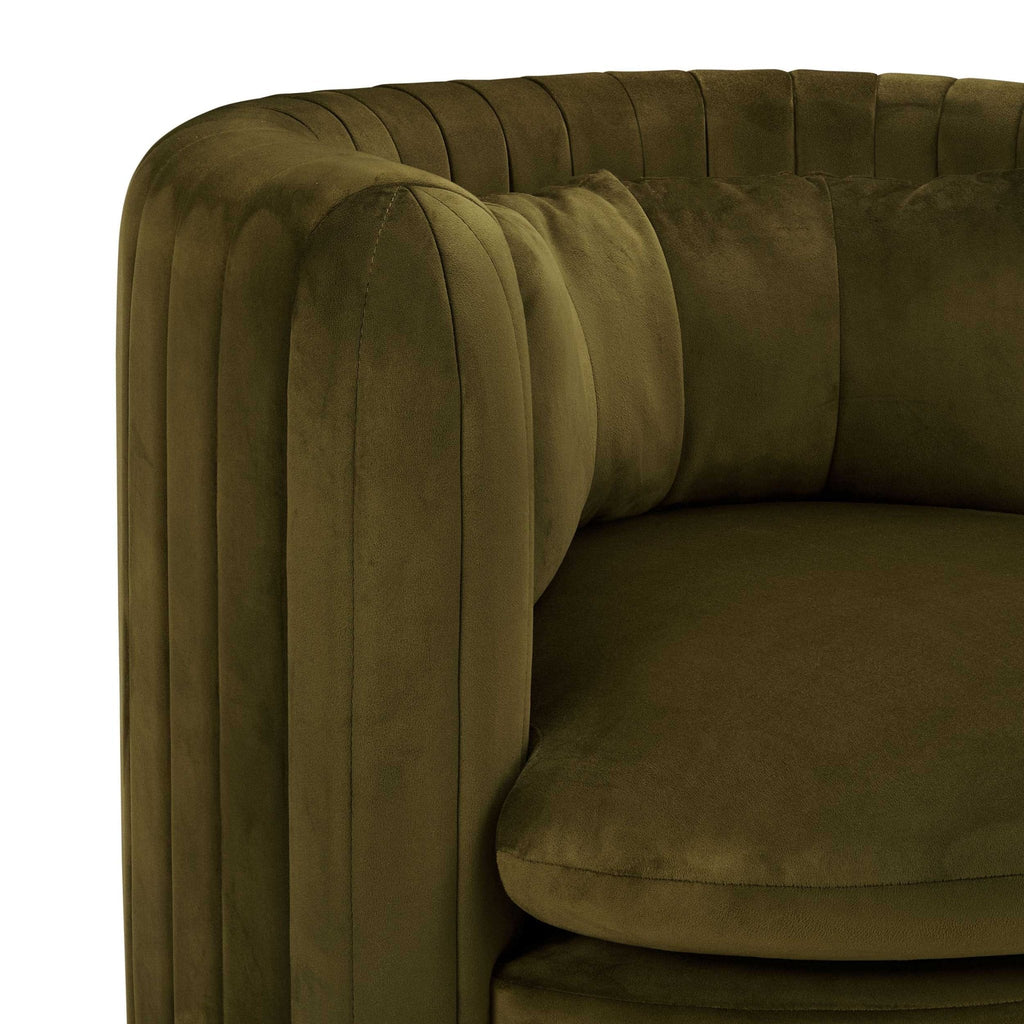 Daisy Round Accent Chair - Rich Green