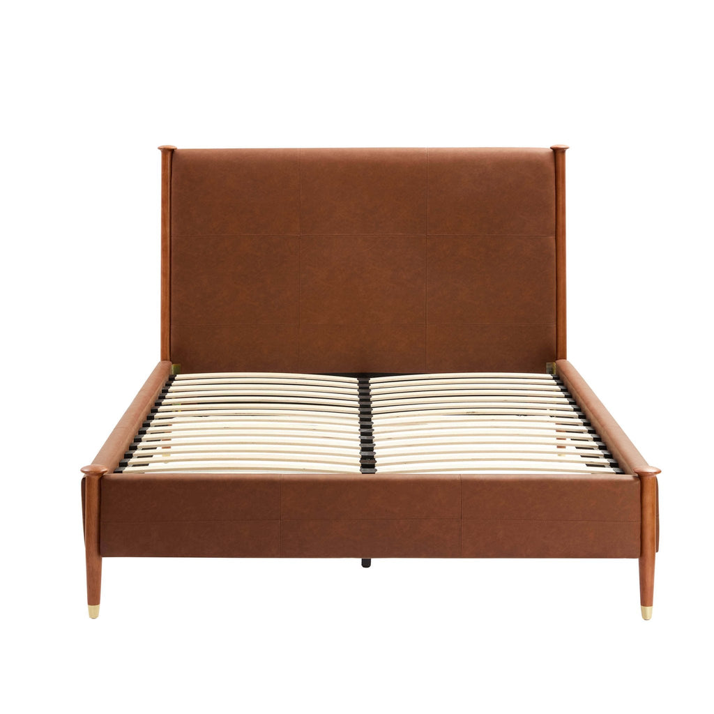 Dallas Bed Frame - Faux Leather Tan
