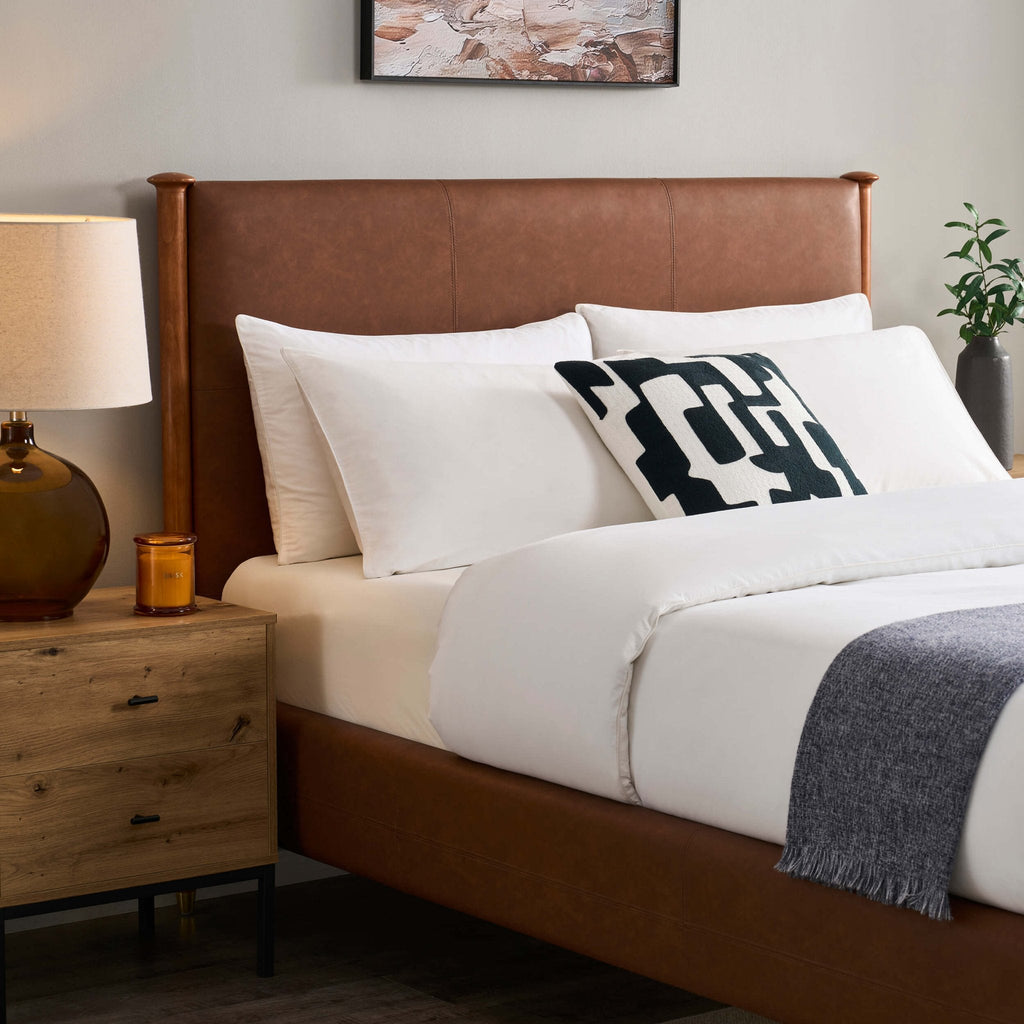 Dallas Bed Frame - Faux Leather Tan