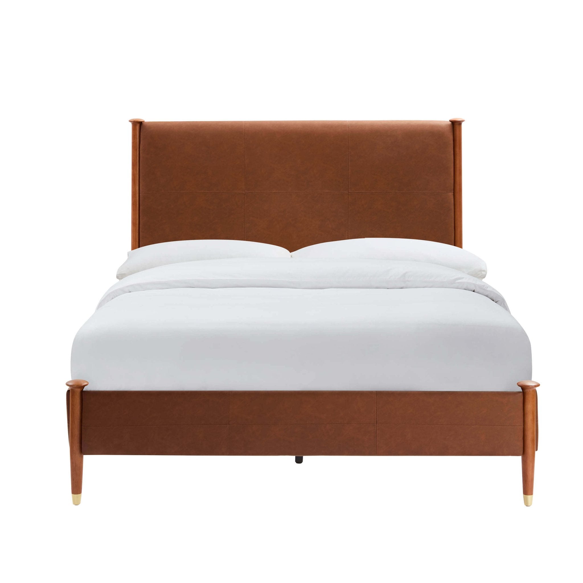 Dallas Bed Frame - Faux Leather Tan