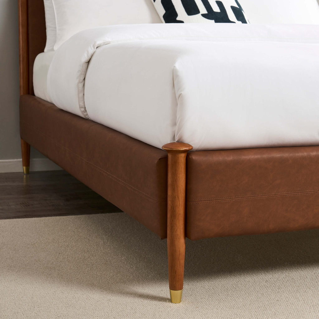 Dallas Bed Frame - Faux Leather Tan