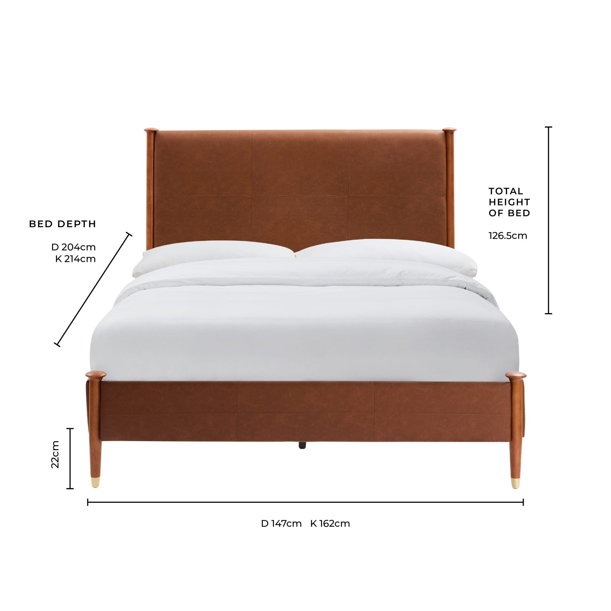 Dallas Bed Frame - Faux Leather Tan