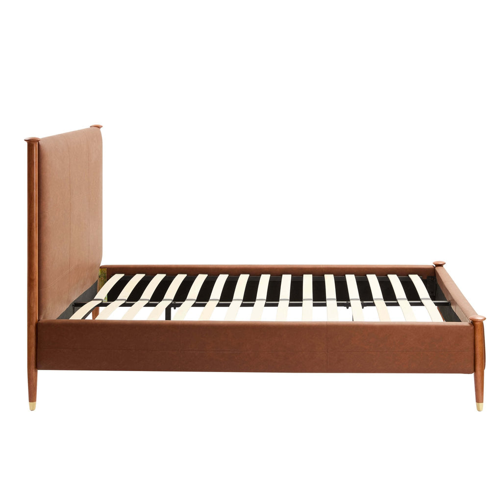 Dallas Bed Frame - Faux Leather Tan