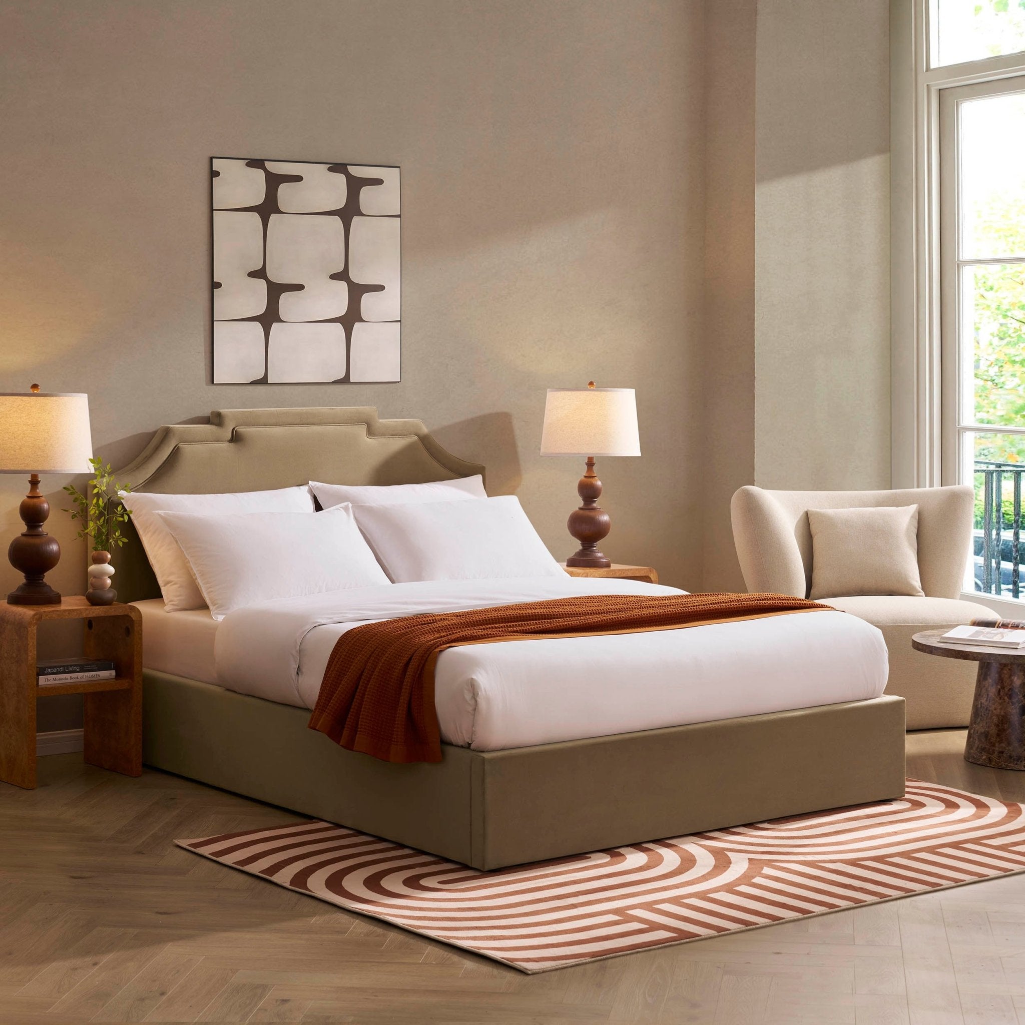 Delphi Ottoman Storage Bed - Latte