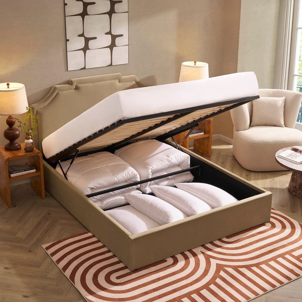 Delphi Ottoman Storage Bed - Latte