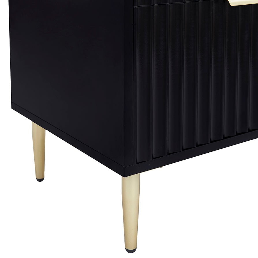 Evie 2 Drawer Bedside Table - Black