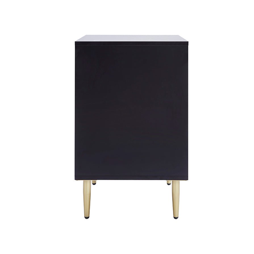 Evie 2 Drawer Bedside Table - Black