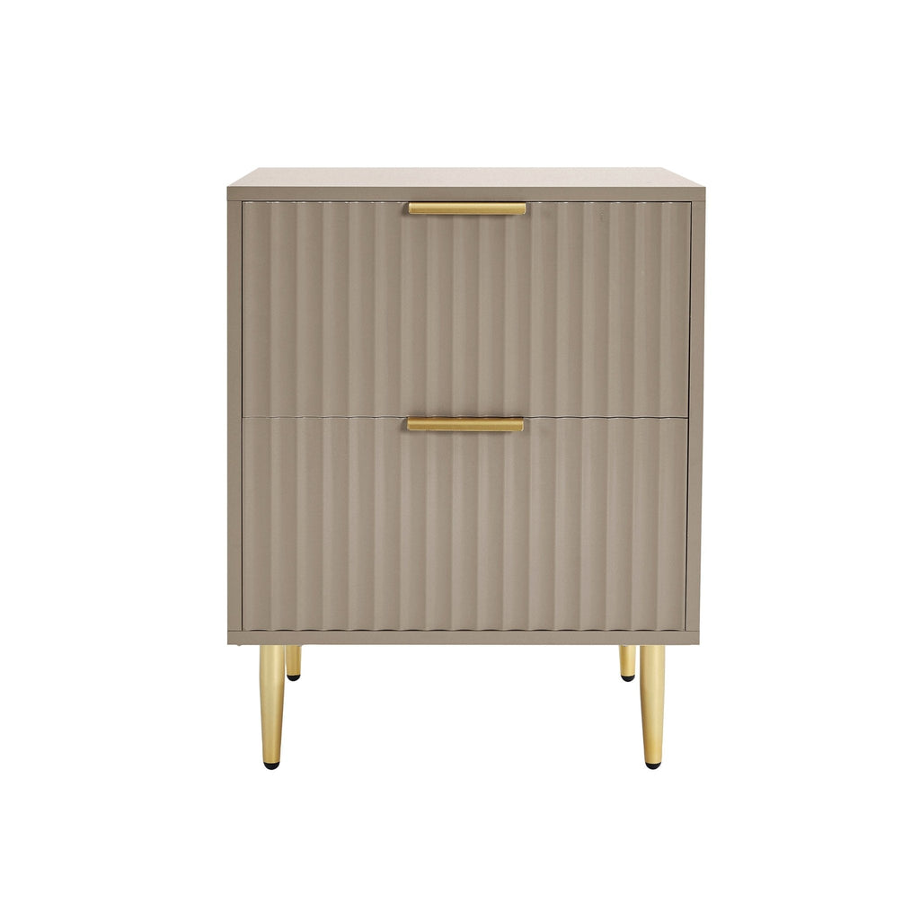 Evie 2 Drawer Bedside Table - Taupe