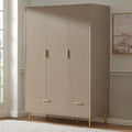 Evie 3 Door Wardrobe with Drawers - Taupe