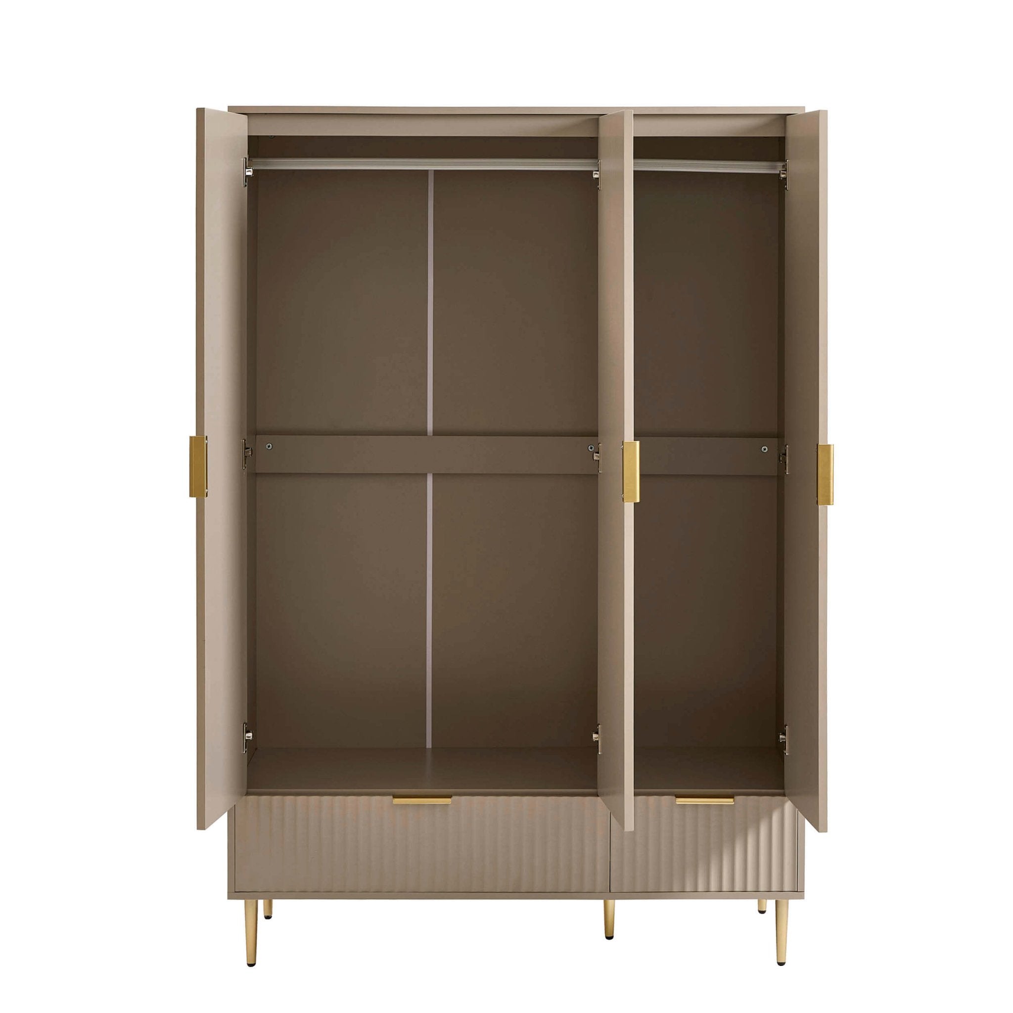 Evie 3 Door Wardrobe with Drawers - Taupe