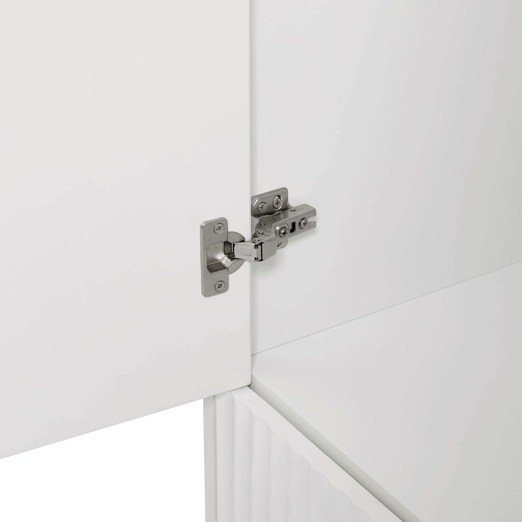 Evie 3 Door Wardrobe with Drawers - Warm White