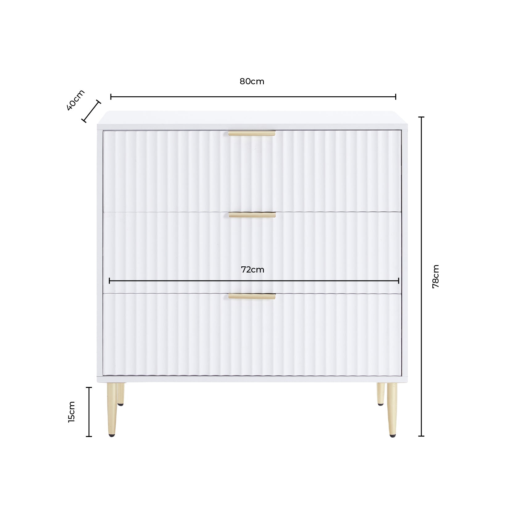 Evie 3 Drawer Chest - Taupe