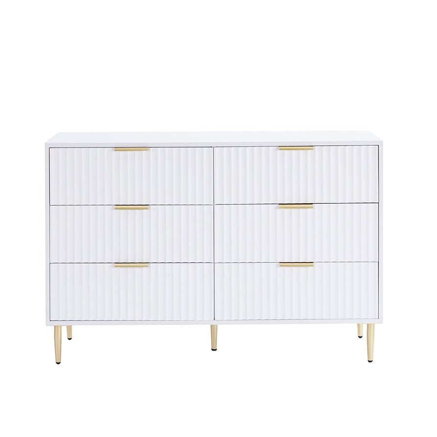Evie 6 Drawer Chest - Warm White