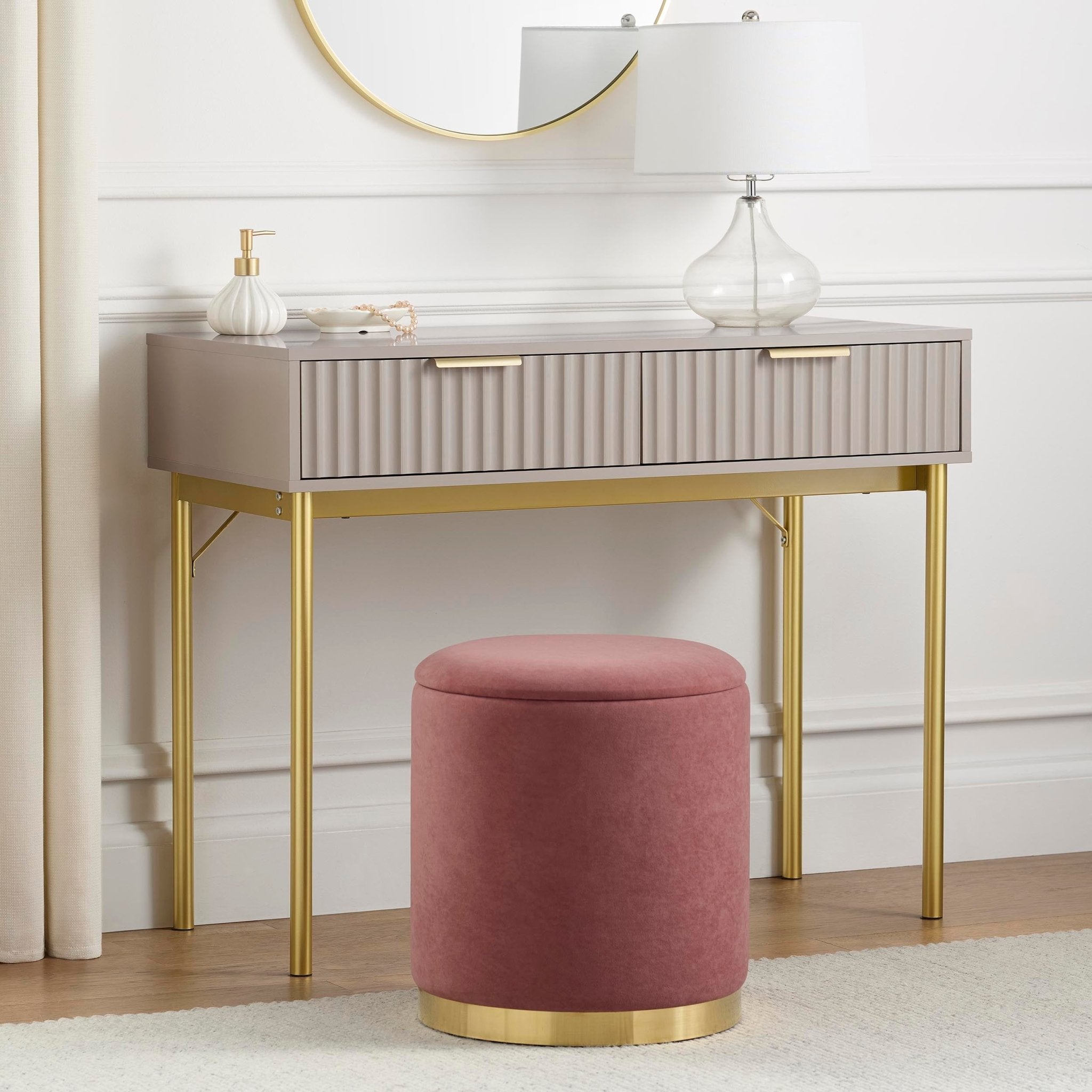 Evie Dressing Table Console - Taupe