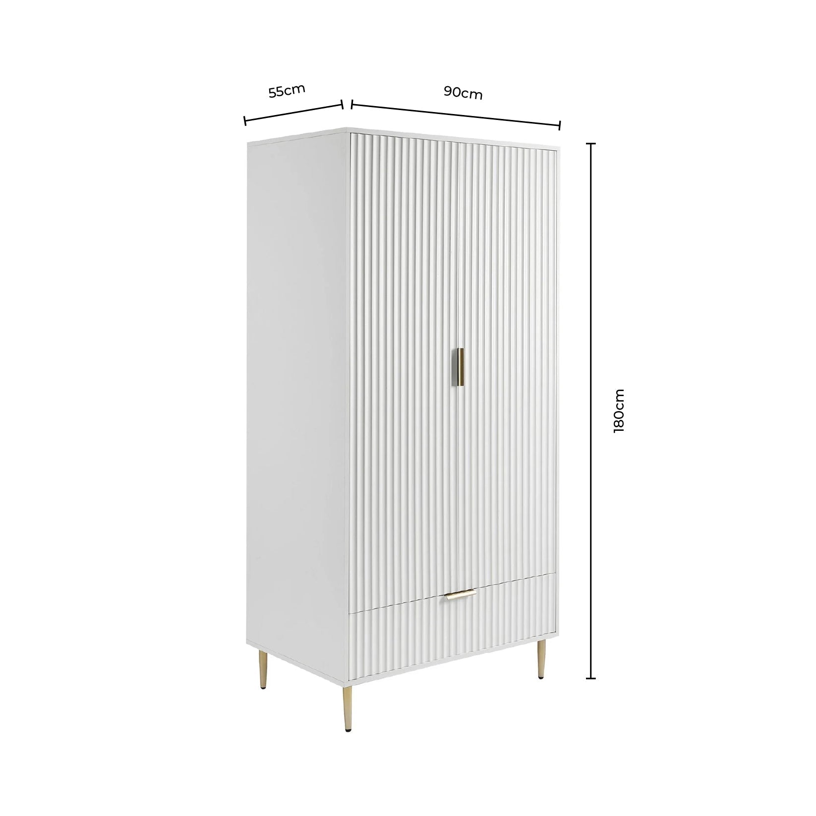 Evie 2 Door Wardrobe with Drawers - Taupe