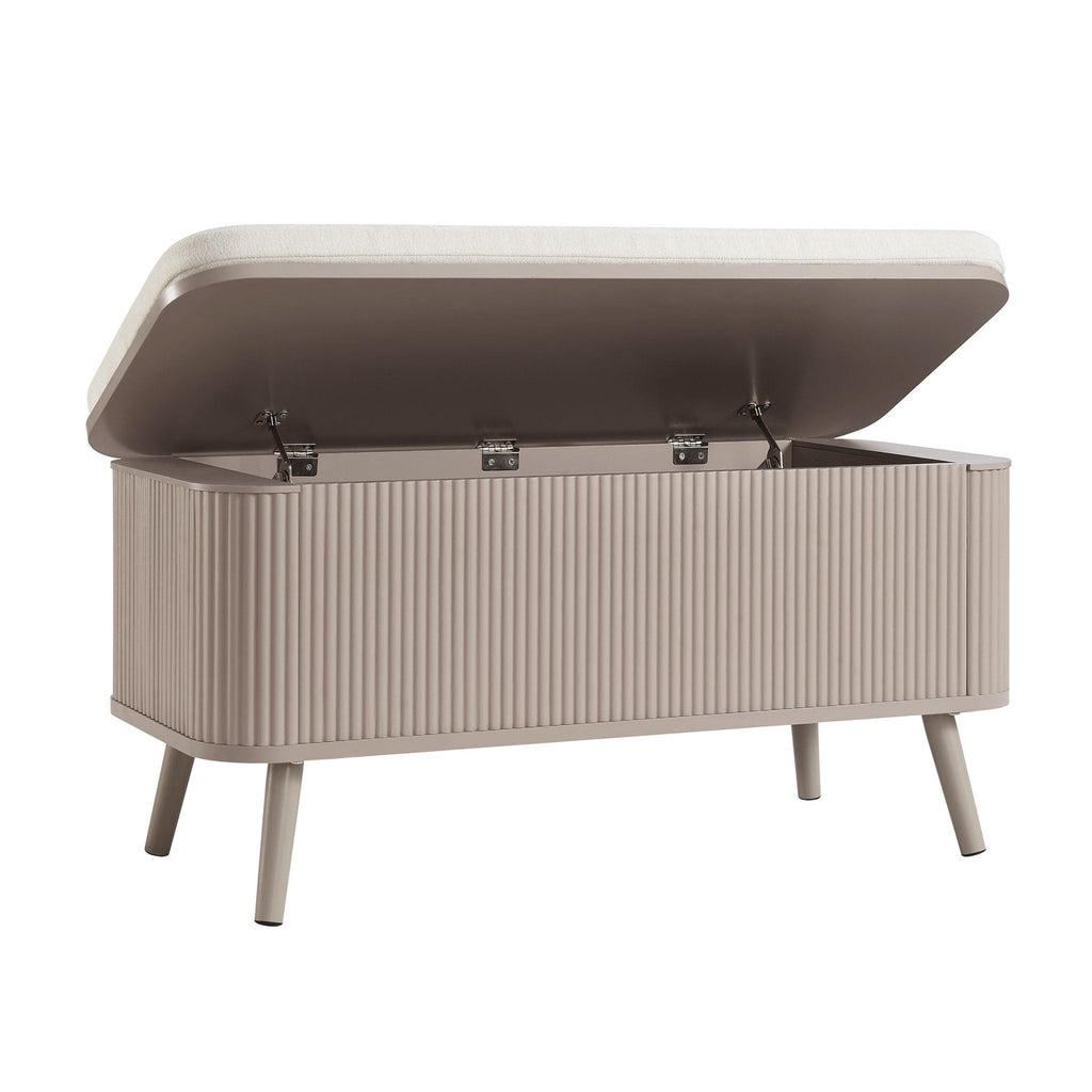 Hattie Storage Bench - Taupe