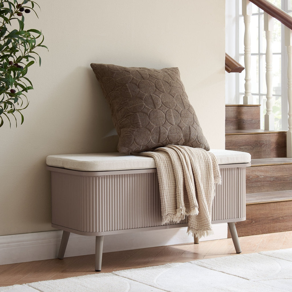 Hattie Storage Bench - Taupe