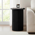 Hattie Round Pedestal Side Table - Black