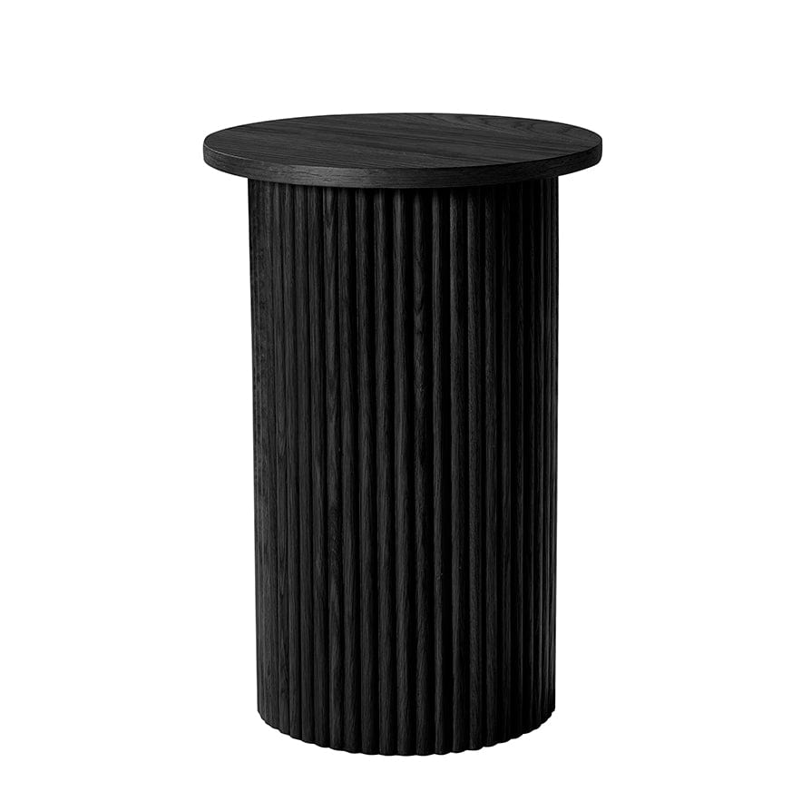 Hattie Round Pedestal Side Table - Black