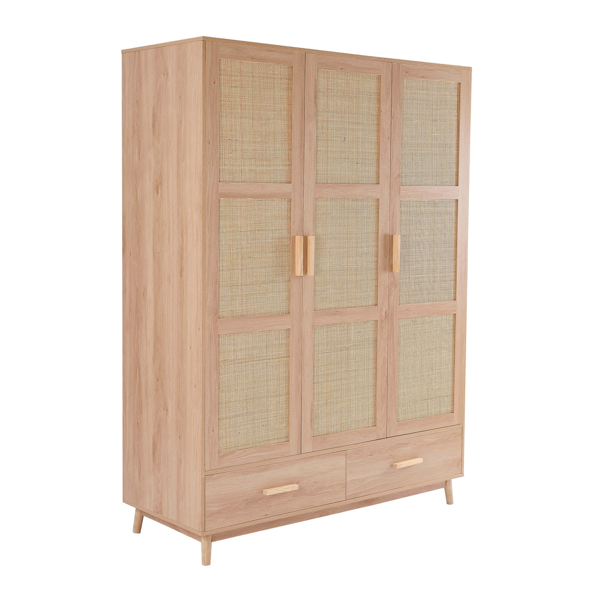 Isla 3 Door Wardrobe with Drawers - Natural