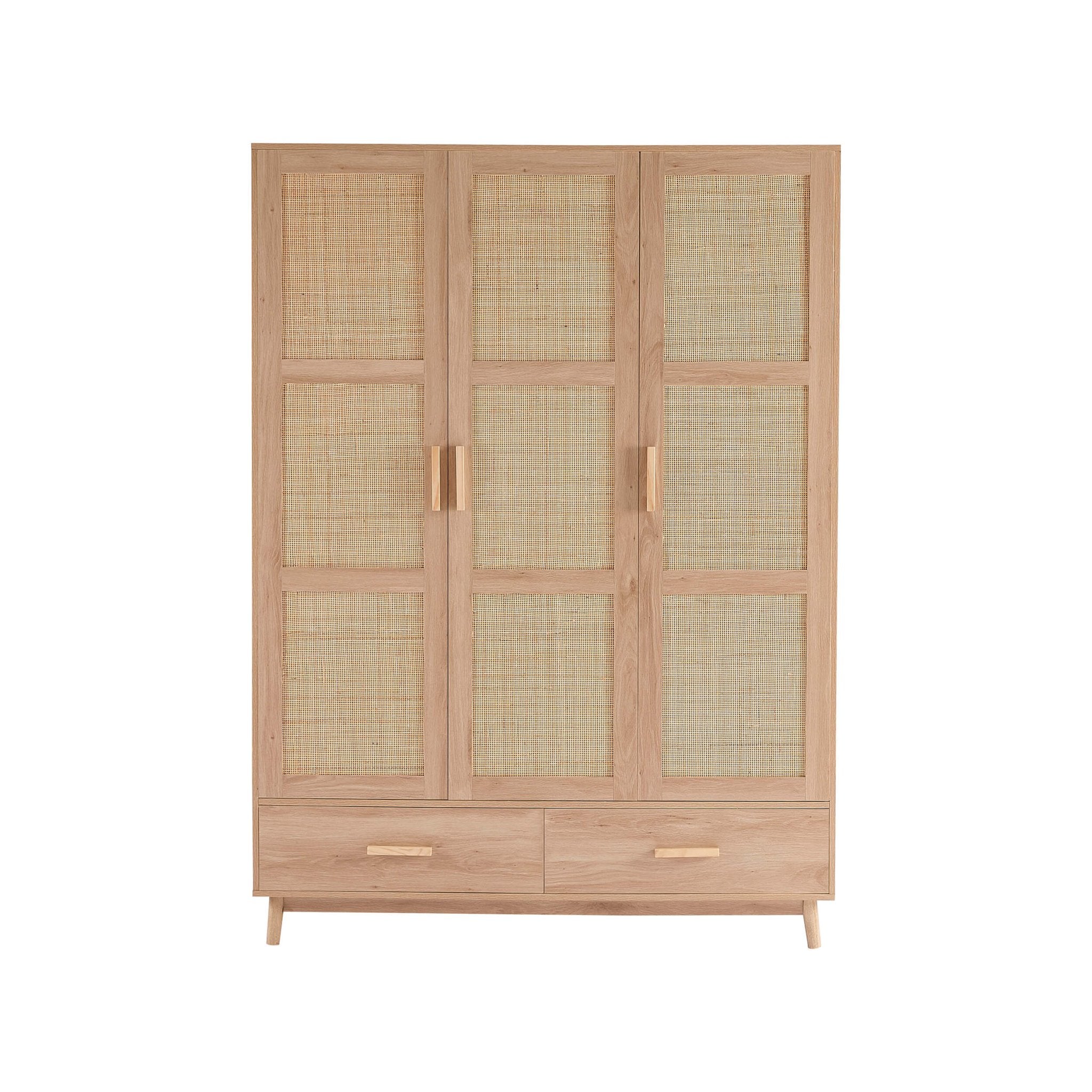 Isla 3 Door Wardrobe with Drawers - Natural