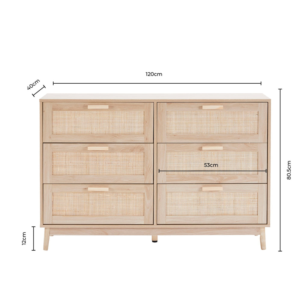 Isla 6 Drawer Chest - Taupe