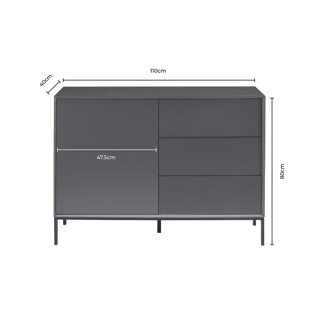 Nova Small Sideboard with Drawers - Taupe